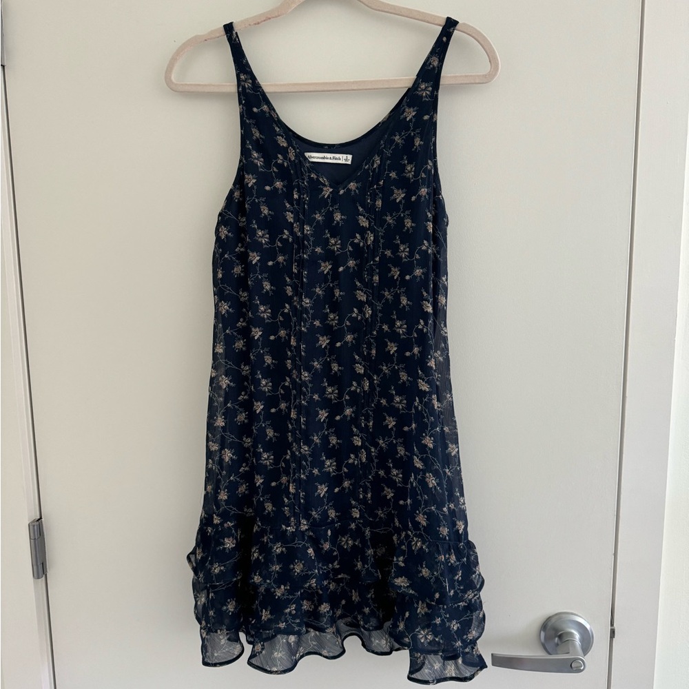 Floral Sleeveless Dress with ruffle dropwaist